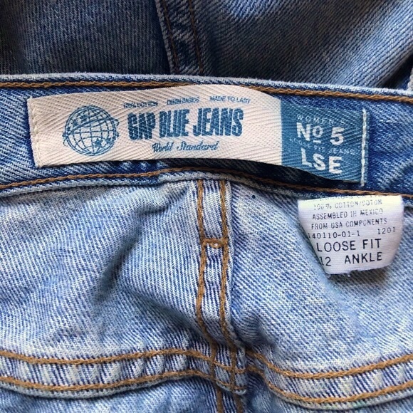 VTG 90 Gap Hi-Rise Loose Distressed Ankle Jeans - Picture 4 of 13